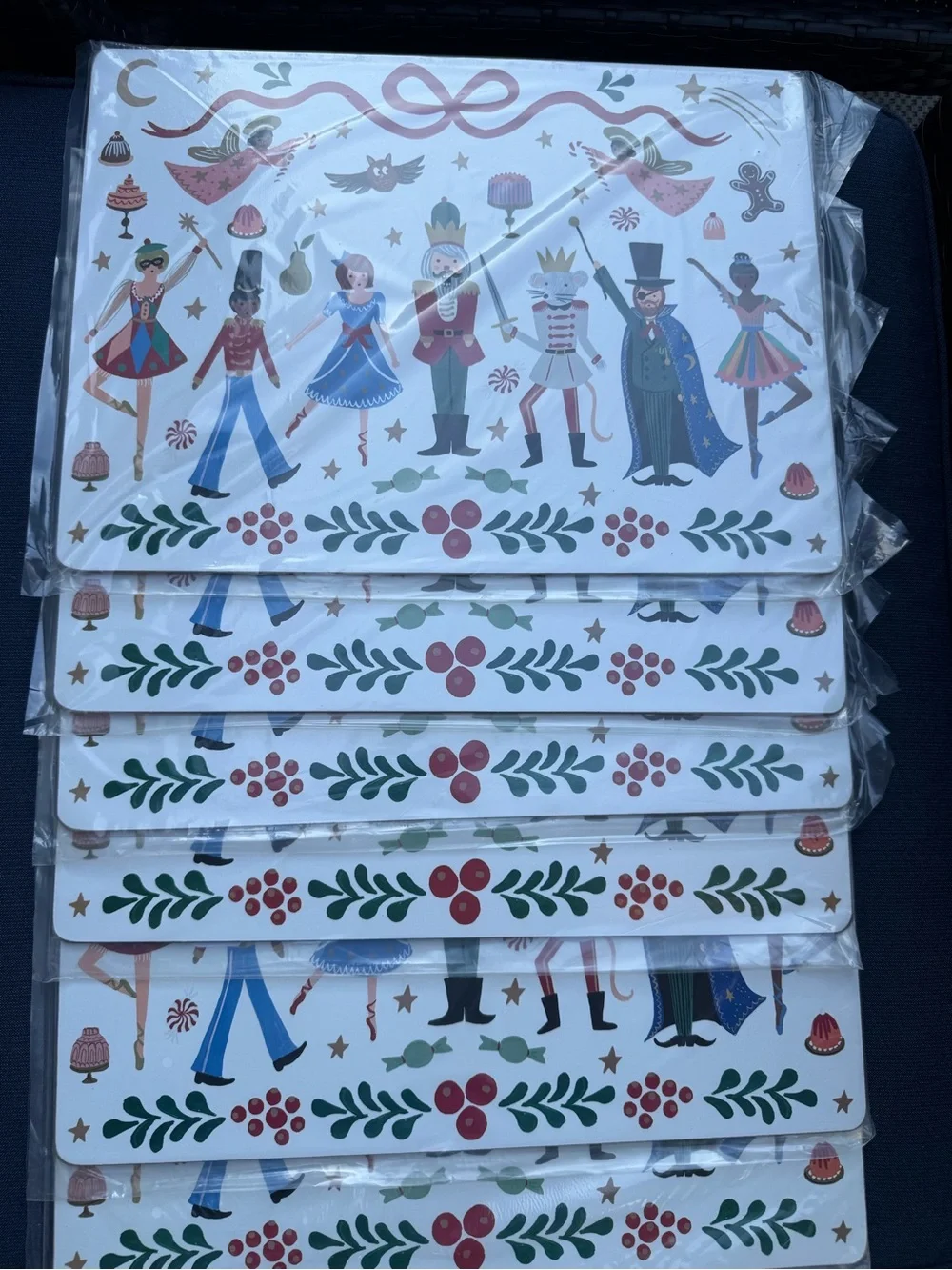 Pottery Barn Kids x Rifle Paper Co. Christmas Nutcracker Cork Placemats Set of 6